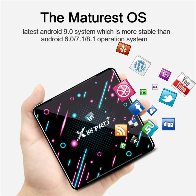HAAYOT Android 9.0 Smart TV Box Rockchip Rk3368 8 core 4G 64G/128G Set Top Box Wifi Tvbox Gamer 4K IPTV Mediaplayer Box X88 Pro