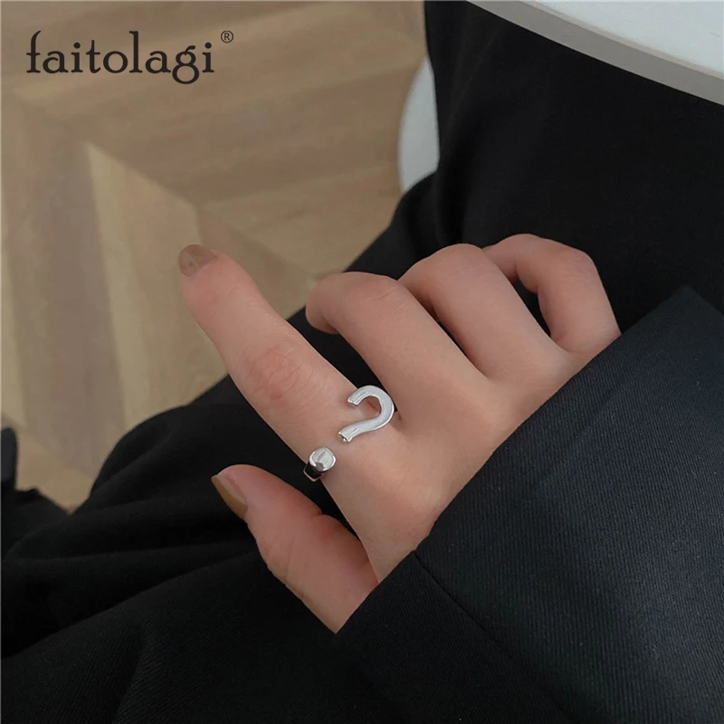 

Question Mark Rings for Women Simple Creative Punctuation Open Rings Gold Silver Color Personality Finger Rings Jewelry