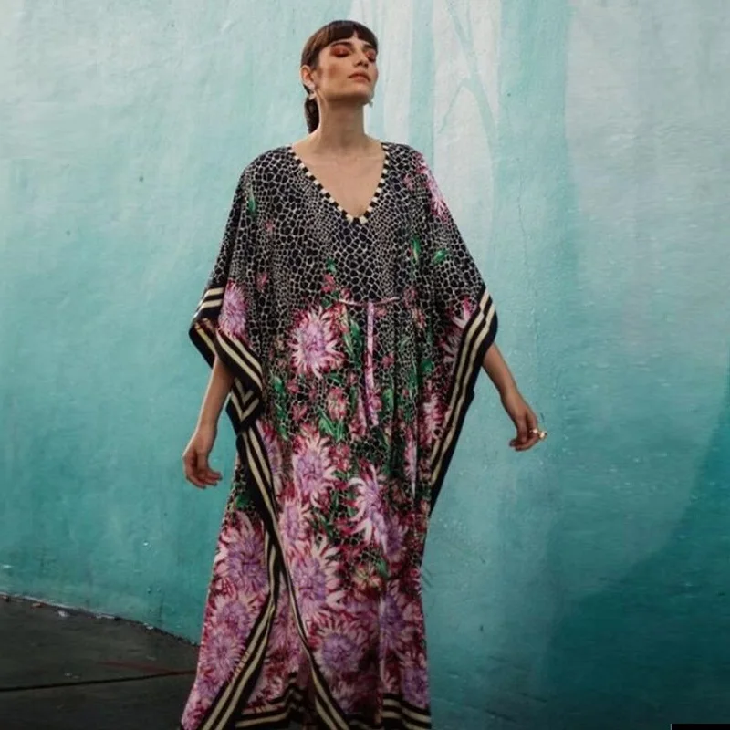 Beach Dress Woman Summer 2021 Beach Cover Up Beach Dresses And Tunics Plus Size Plage Femme Beachwear Bikini Cover-Ups AA5721