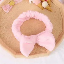 Diademas de felpa con lazo, accesorios coreanos para el cabello de Color caramelo, bufanda para lavar la cara, gran oferta de invierno, 2020 (4)