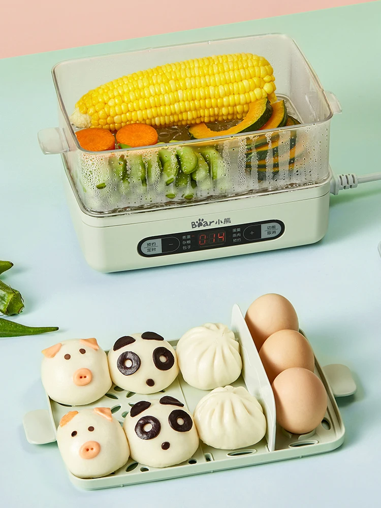 

220V Household 2 Layers Electric Egg Boiling Machine Multifunctional Electric Steaming Pot 2.5L Breakfast Maker Multi Cooker