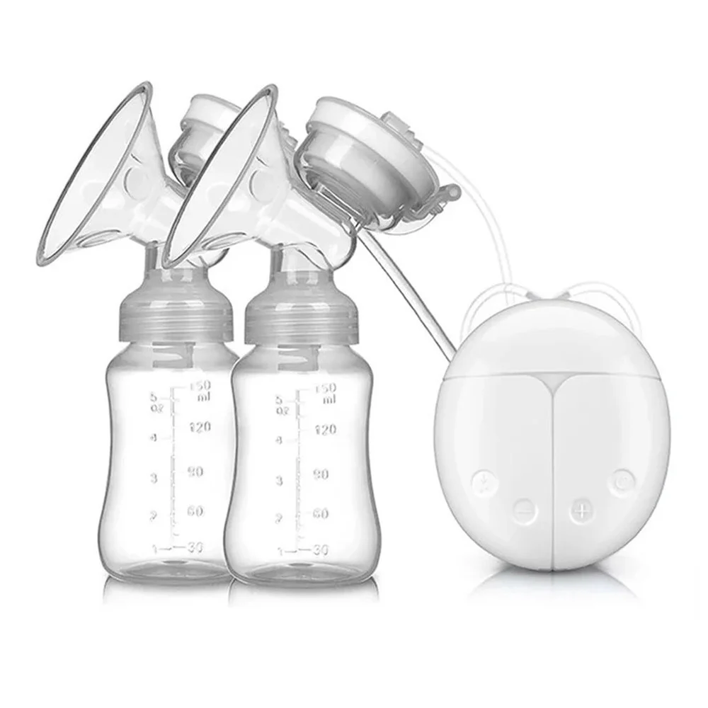 Extractor de leche el&eacute;ctrico Bilateral, bomba de leche alimentada por USB con biber&oacute;n para beb&eacute;, potente succi&oacute;n, accesorios de lactancia materna-0