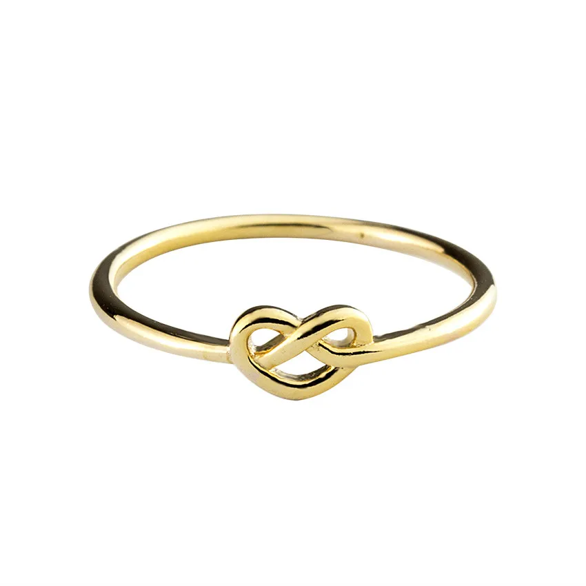 Best Gift Simple Knuckle Love Heart Knot Rings For Women Girls Promise Anillos Jewelry Rose Gold Silver Color|knot ring|rings for womenring |