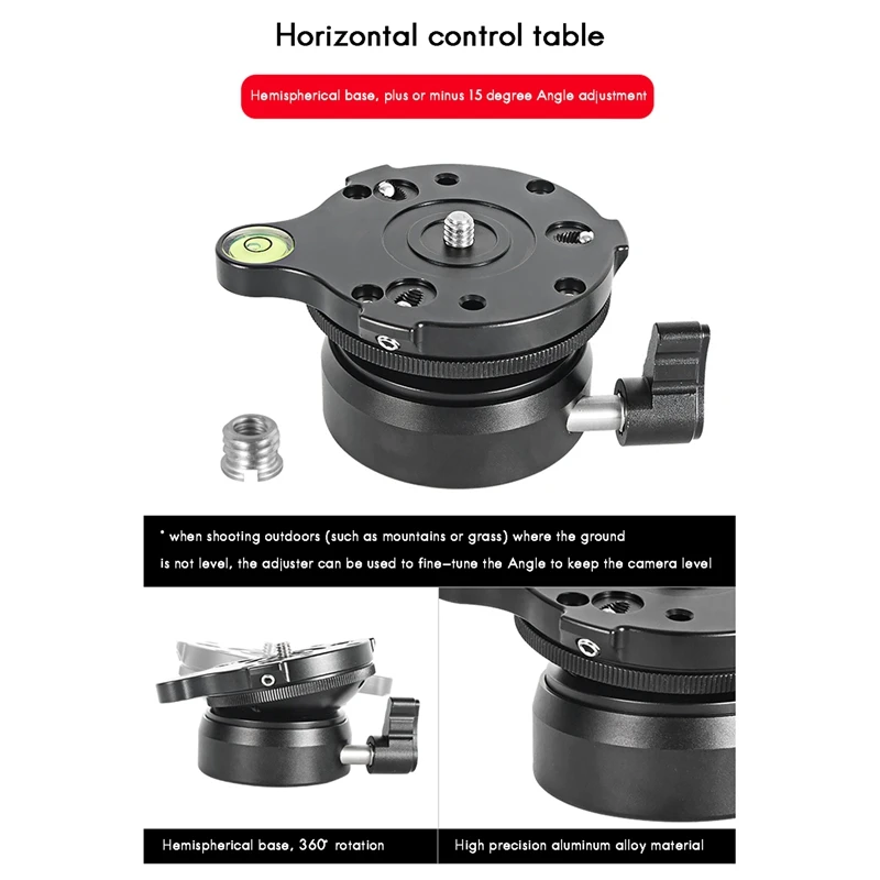 DY-60N Tripod Head Leveling Base Adjusting Plate with Bubble Level for DSLR Camera | Электроника