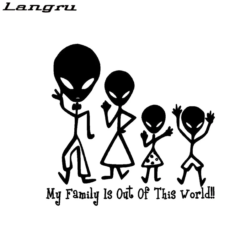 Langru Alien Family Out of This World... уникальная виниловая графическая наклейка на окно