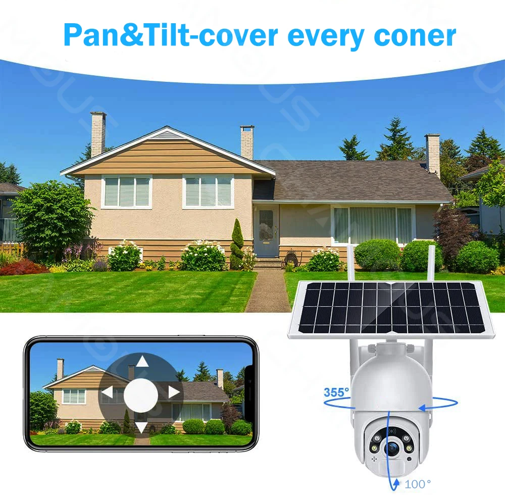 Открытый WI FI IP Камера 4G сим карты с Панели солнечные безопасности 1080P PoE PTZ Батарея