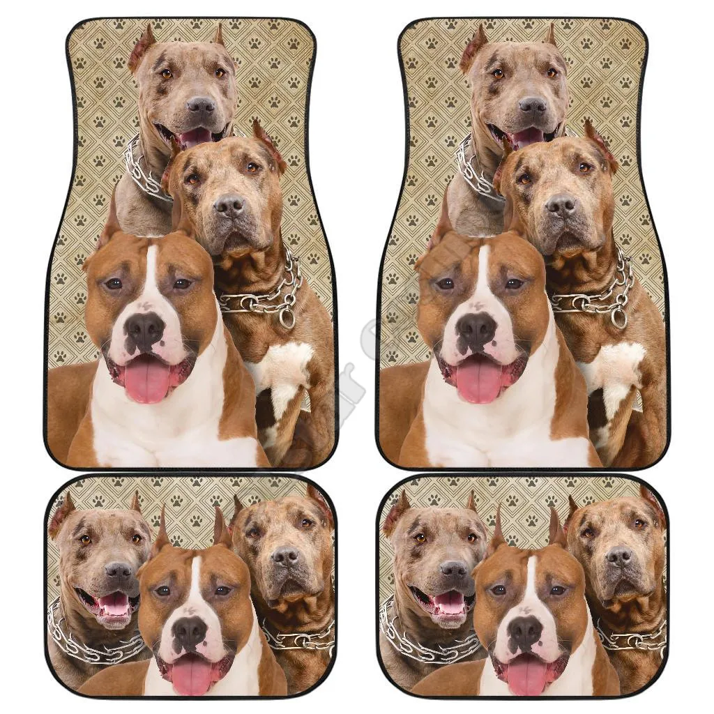 

Pit bull Car Floor Mats Funny For Bully Dog Lover 3D Printed Pattern Mats Fit for Most Car Anti Slip Cheap Colorful 02
