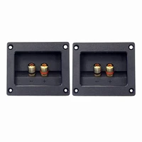 2pcs diy home car stereo 2 way speaker box terminal round square spring cup connector binding post banana jack and plugs subwoof