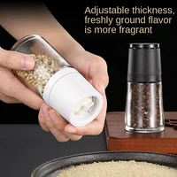 manual salt and pepper grinder glass condiment bottle spice container adjustable kitchen utensils