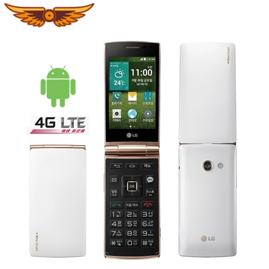 Оригинальный разблокированный телефон раскладушка LG Wine Smart D486 четыре ядра экран 3