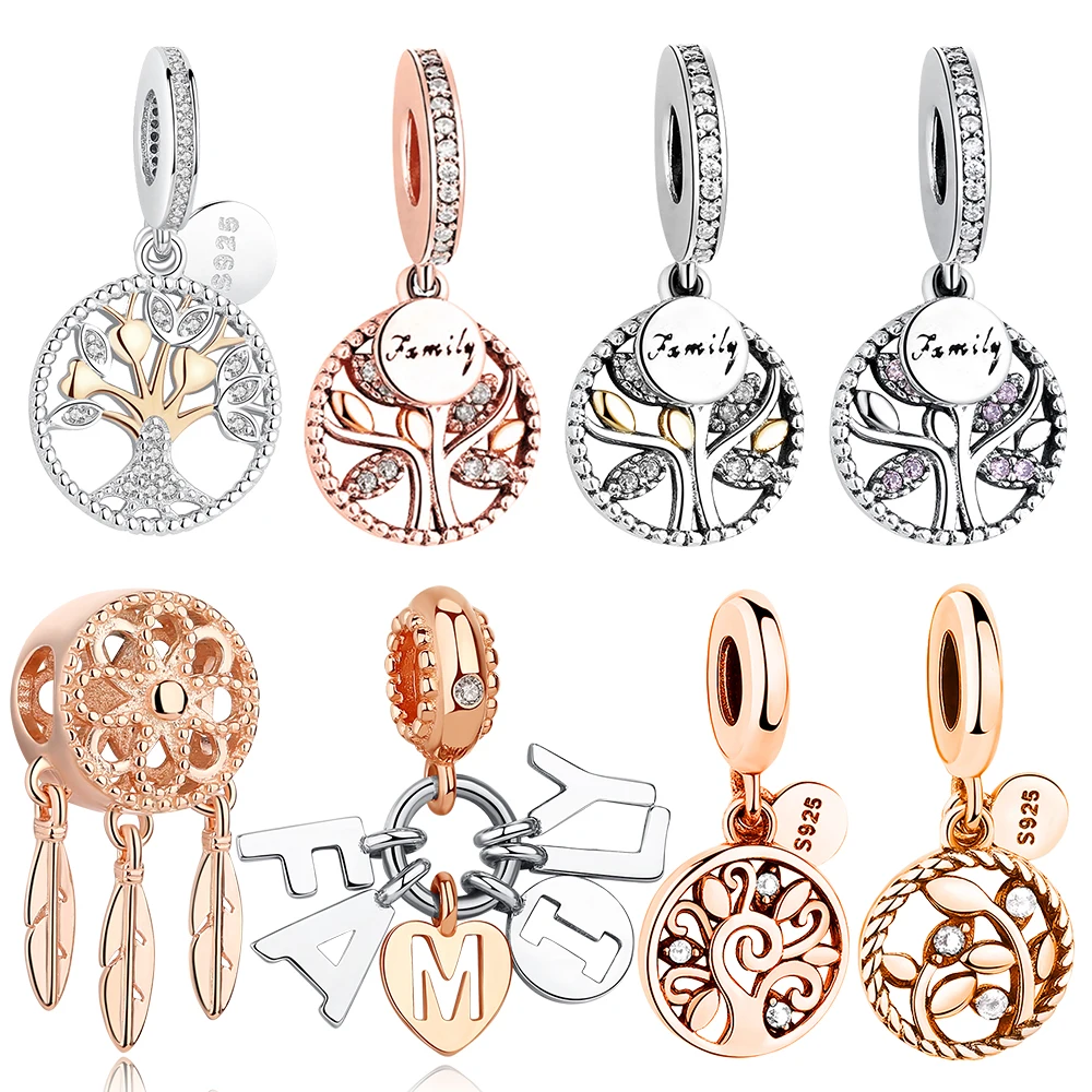 Подвески из серебра 925 пробы с изображением семейного дерева жизни бусины