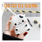 Милый мультяшный чехол i12 для TWS i12 i10 i11 i13 i9s, забавный чехол с коровами для i23 i24 i25 i27 i100 inpods i12, силиконовый чехол для наушников