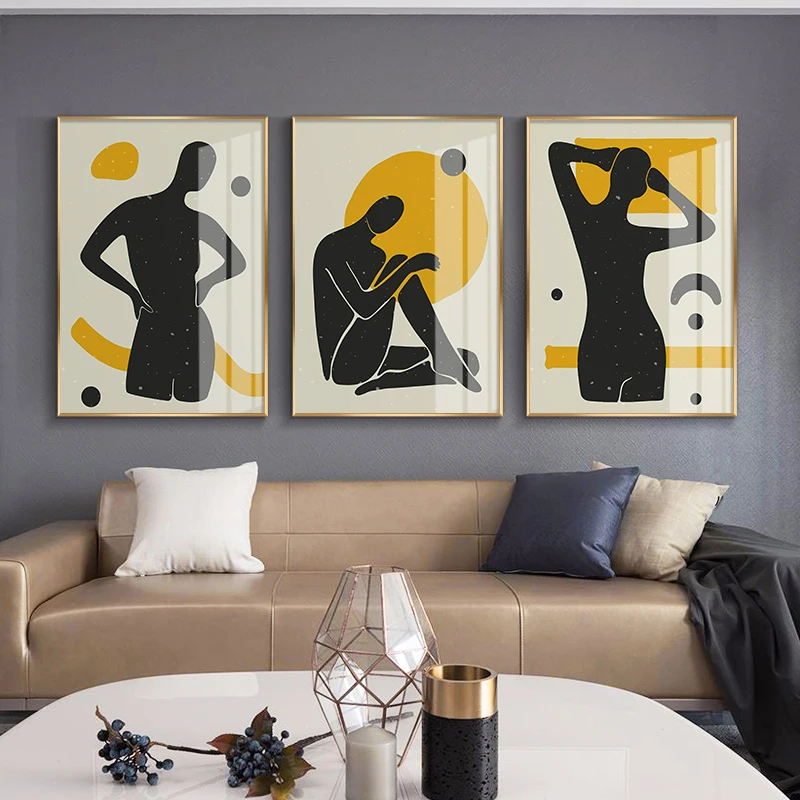 

Nordic Abstract Minimalist Figures Line Art Boho Body Nude Wall Canvas Paintings Drawing Poster Print Decoration for Livingroom