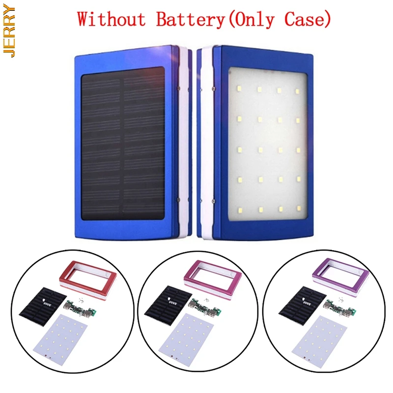 

Hot Sale Powerbank Portable Pover Power Bank 18650 Solar Power Bank Box DIY Box Dual USB Kit Mobile Phone Charger Flashlight
