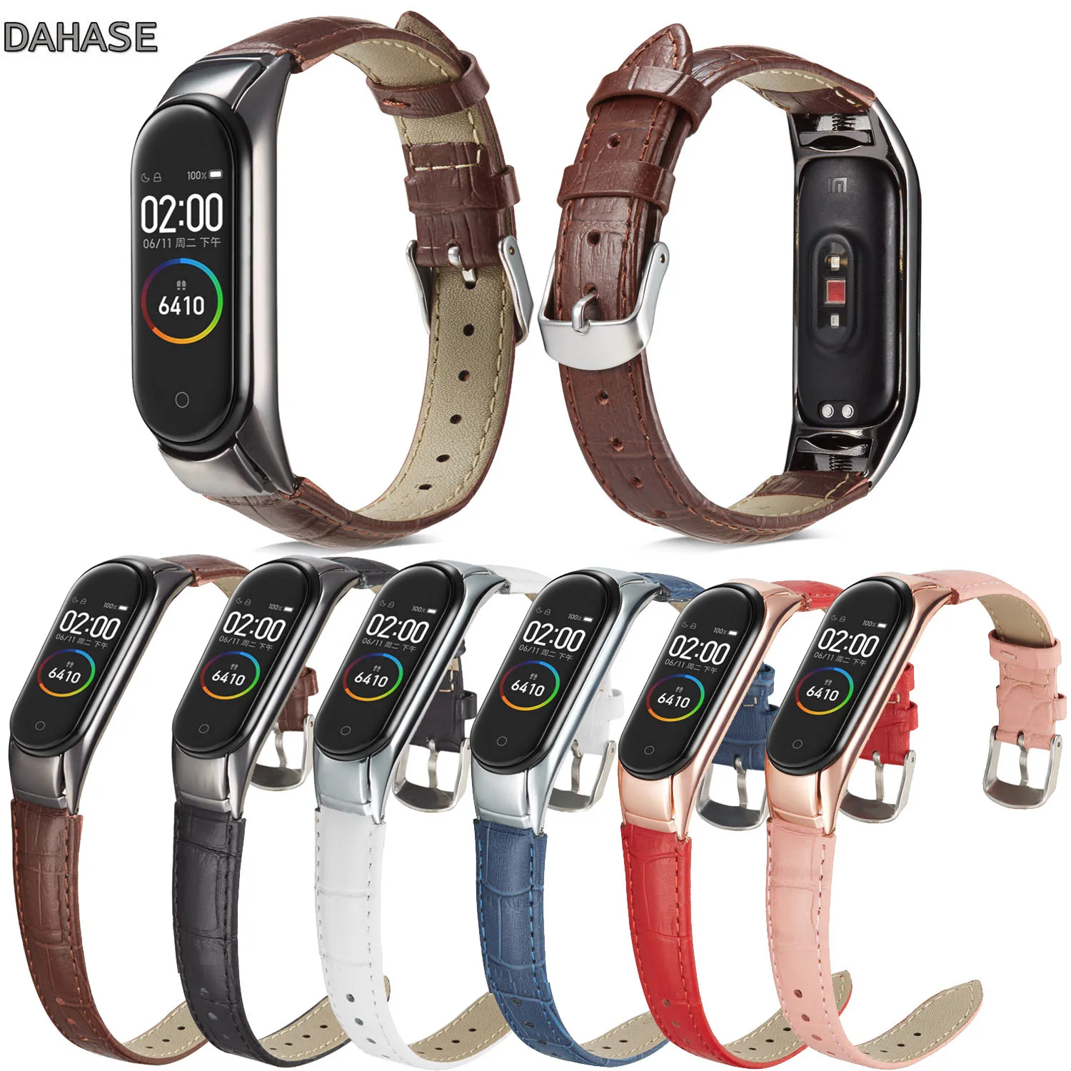 Ремешок из натуральной кожи с крокодиловым узором для XiaoMi Mi Band 4 ремешок