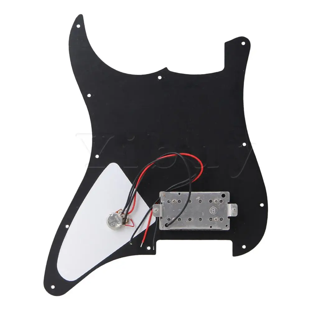 Yibuy Черный Предварительно проводной Штамп 1 Humbucker для электрогитары|prewired pickguard|for