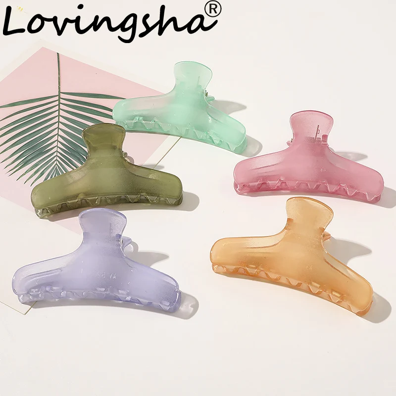 

LOVINGSHA Candy Color Women Hair Accessories Girl Hair Claws Female Hair Crab Ladies Ponytail Hair Holder FC253