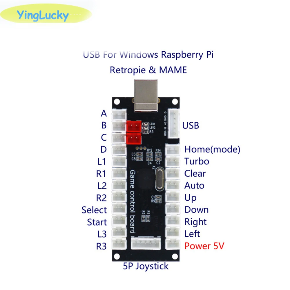 Yinglucky 2-х игровой usb-кодировщик с нулевой задержкой usb-джойстик для ПК аркадный