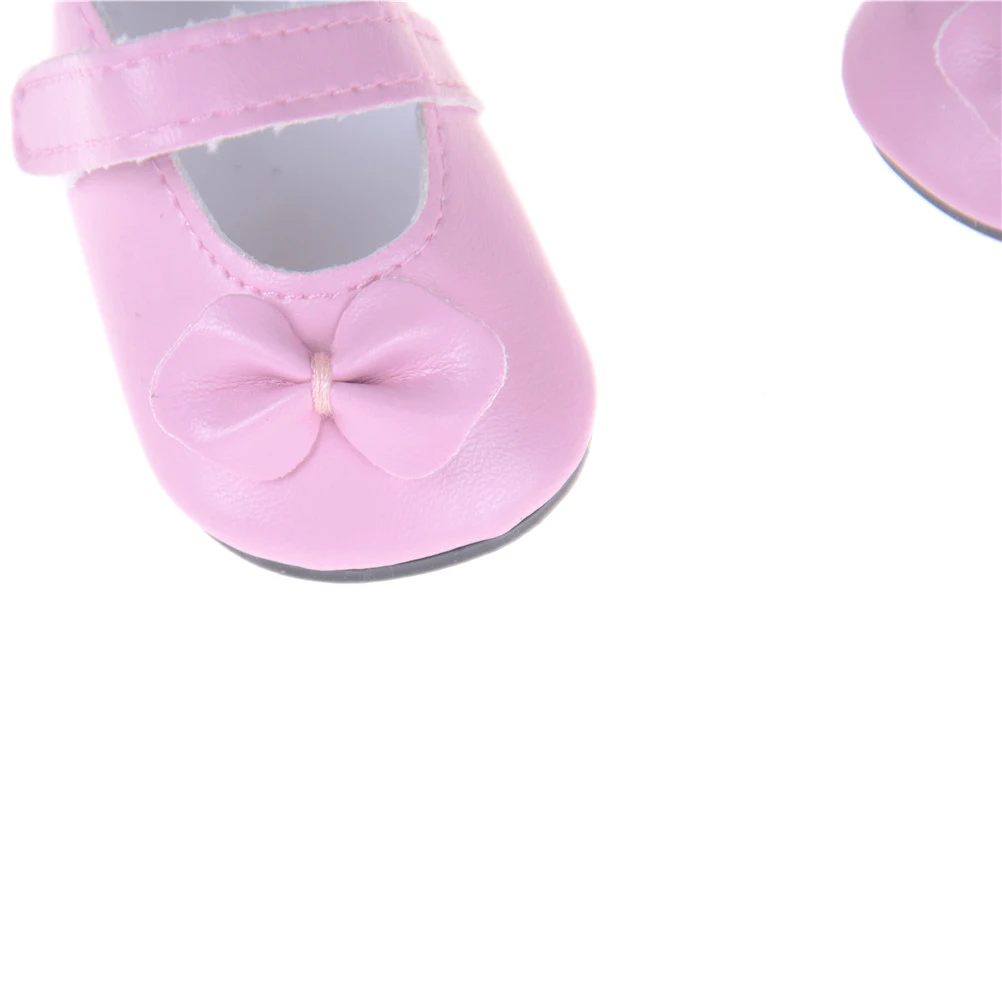 

Sweet Pink Rubble Leather Bow Knot Doll Shoes For 18 Inch Girl Doll Gift Pretend Toy For Children For Dolls Decoration