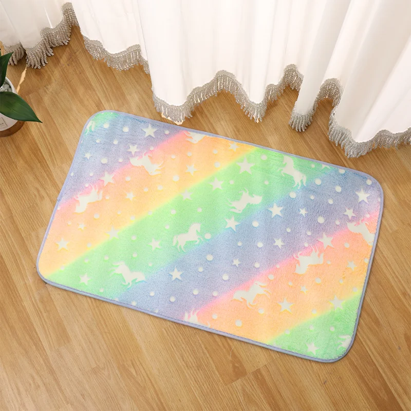 

Bathroom Rug Soft Fluffy Carpets Rainbow Colors Carpets Bedroom Decor Carpets Non-Slip Floor Mat Welcome Mats for Front Door