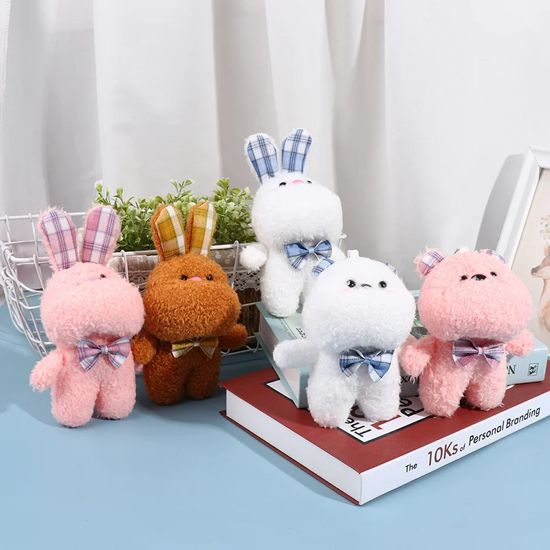 

1PCS 12CM Bunny Plush Toy Simulation Bear Doll Plush Toy Gift Pendant Rabbit Plush Toy Simulation Bear Doll Teddy Bear Kids Gift