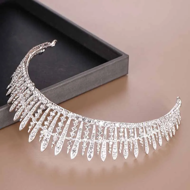 Тиара и короны свадебные FORSEVEN простые блестящие повязки на голову с кристаллами