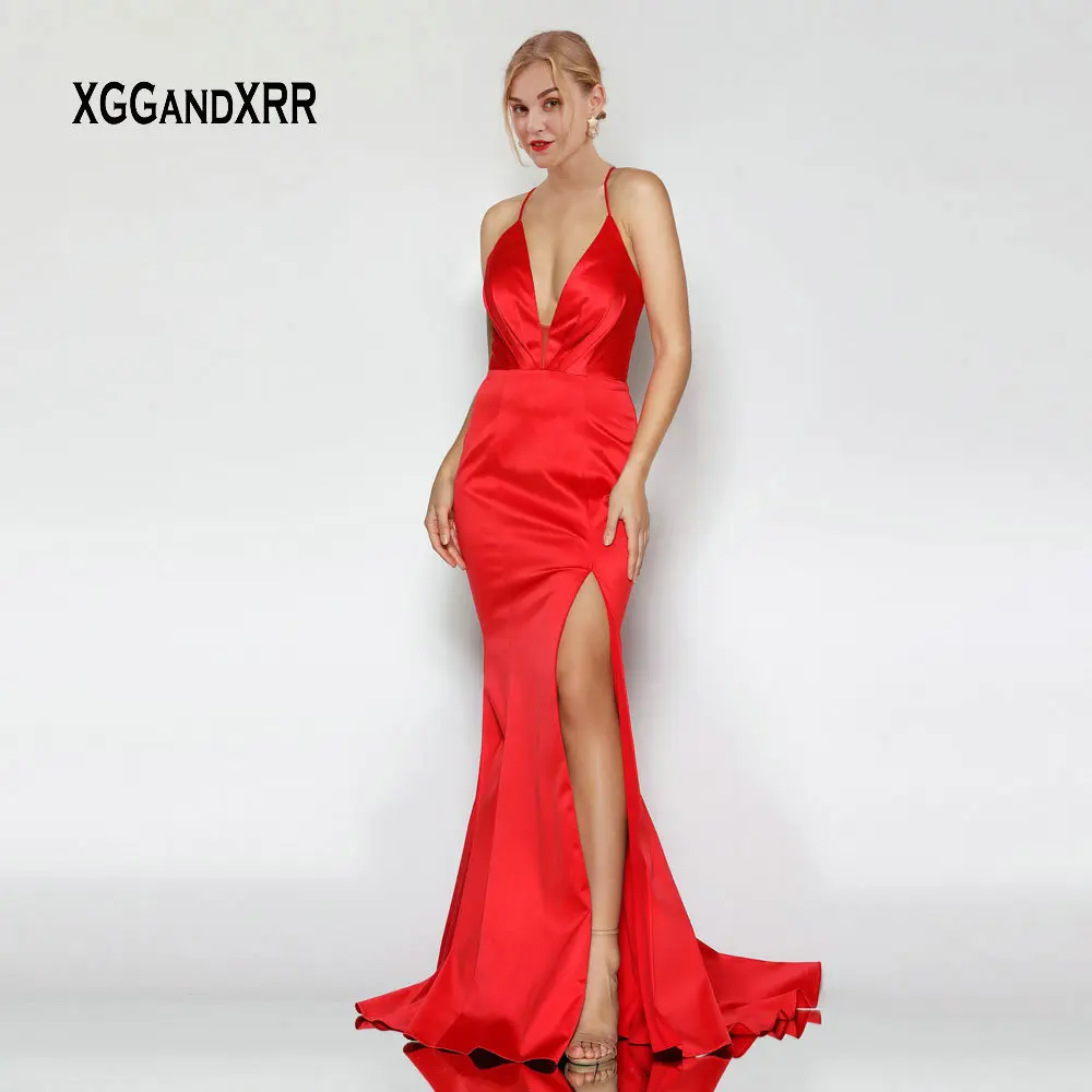 Сексуальное платье из двух частей для выпускного вечера vestido de fiesta, длинное вечернее платье без бретелек с открытыми плечами, атласное платье для девочек на выпускной