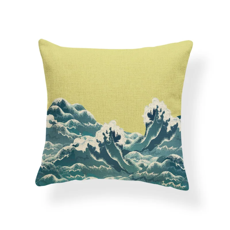 Японская Классическая арт Ukiyo-E наволочка Fuji горный вишневый цвет серфинга