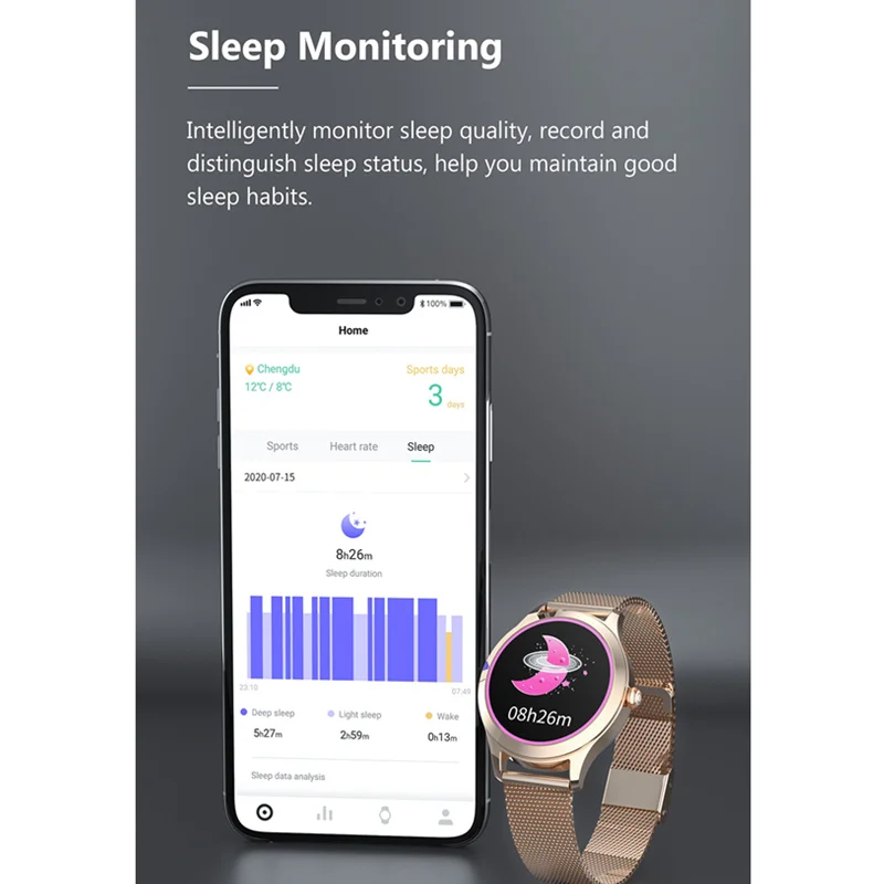 

Smartwatch IP68 Waterproof KW10 PRO Smart Watch Women Physiological Cycle Reminder Blood Presssre Oxygen Whatsapp Reminder Clock