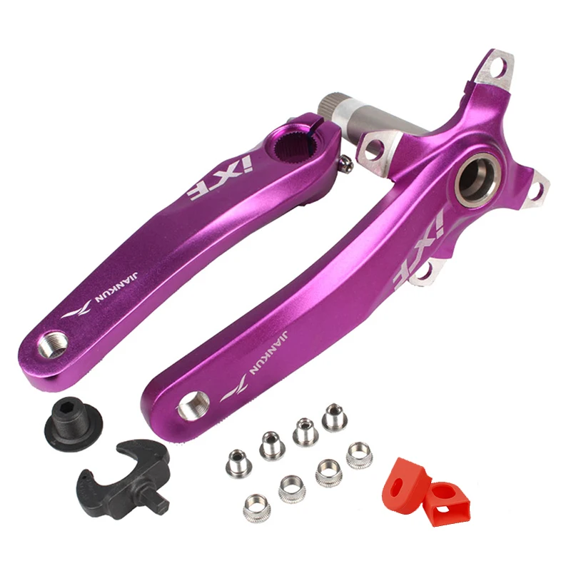Purple-Crank JIANKUN IXF шатун MTB 104BCD 170 мм горный велосипед шатун для дорожного велосипеда цикл кривошипный набор сплав винт Нижний Кронштейн Chainring BB - Цвет: Purple-Crank
