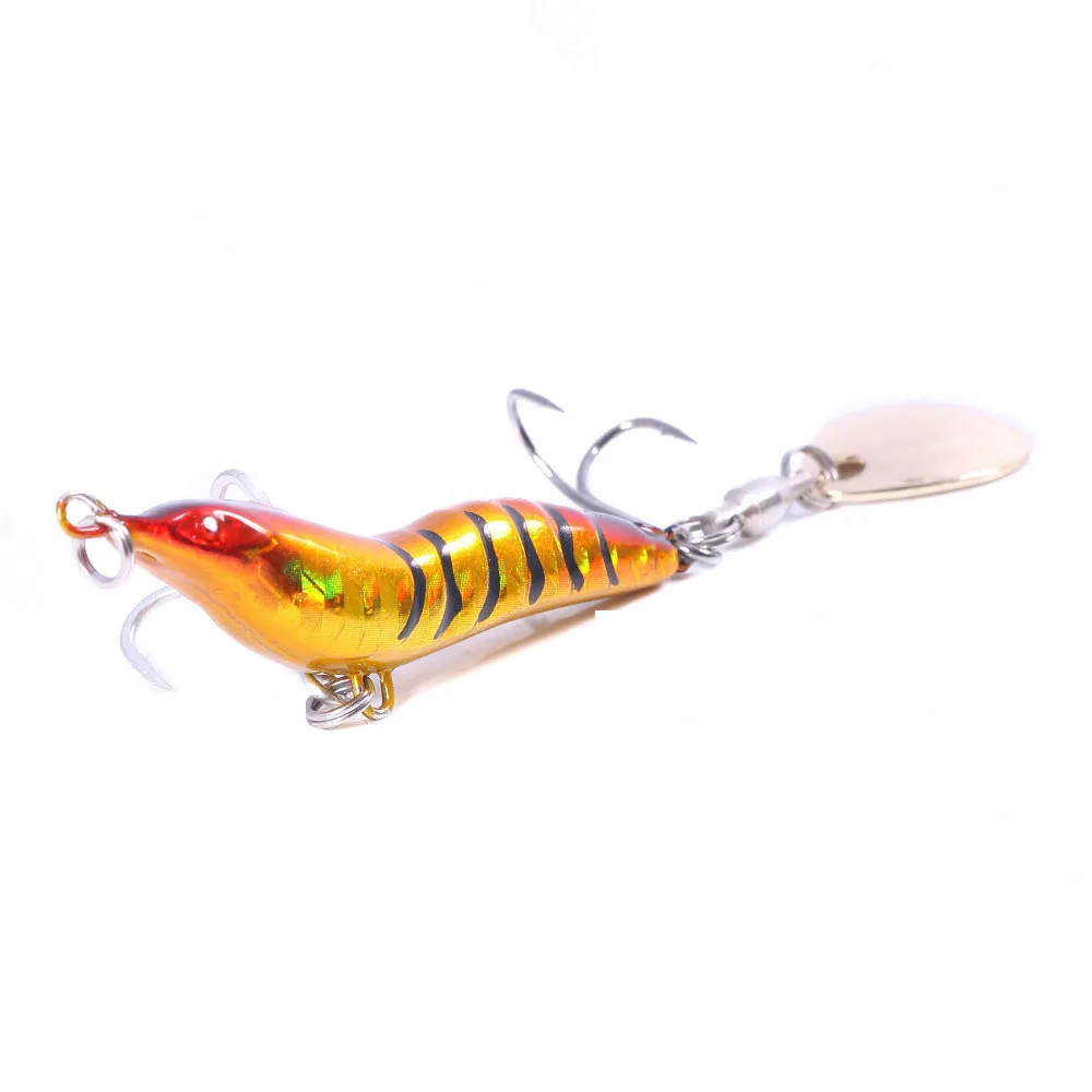 9g 15g 22g 30g Bionic Metal VIB Sequins Hard Bait Shrimp Artificial Crank Bait Wobbler Rotating Sinking Jig Squid Fishing Lure