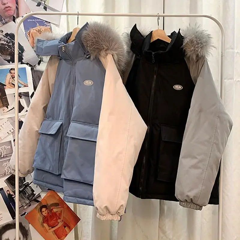 Парка Luck A Утепленная зимняя высококачественная Съемная шапка корейское