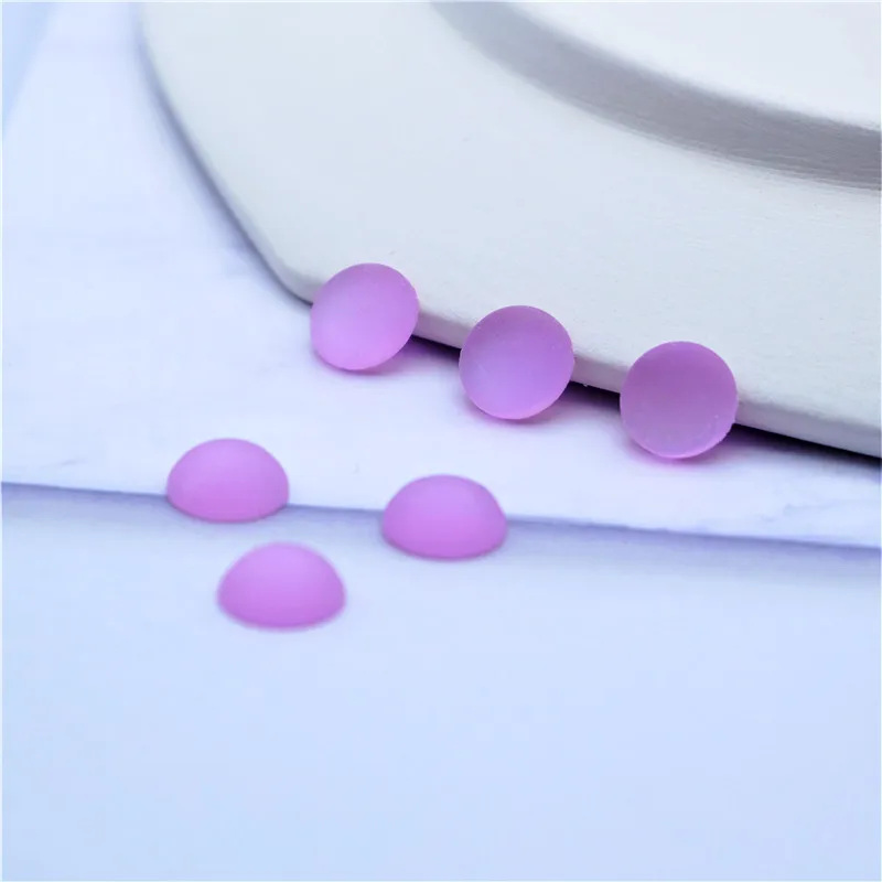 50 шт./лот плоская задняя часть 10 12 мм матовый Кабошон из смолы многоцветный