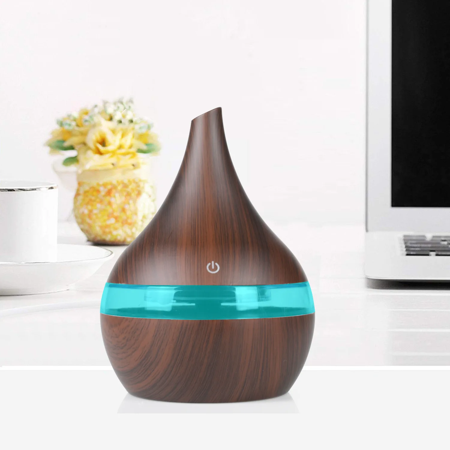 

USB Wood Grain Air Humidifier Essential Oil Diffuser Ultrasonic Cold Mist Machine Atomizer Humidifier LED Light Aroma Diffuser