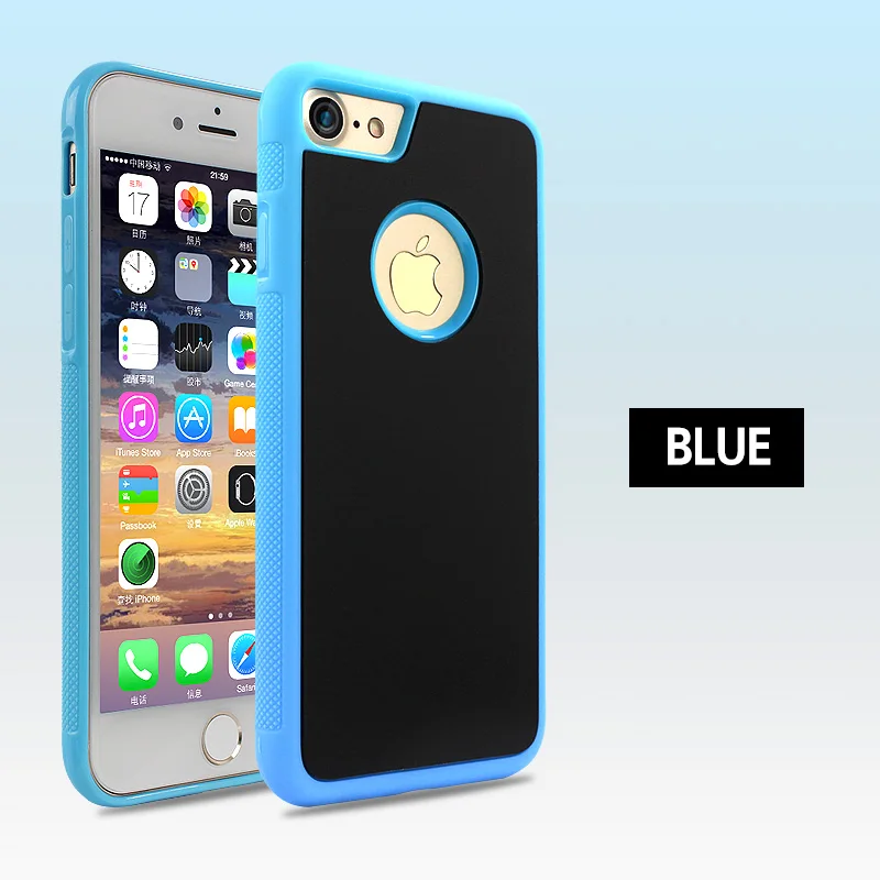 Blue Антигравитационные чехлы для iPhone 11 X XS MAX XR 8 7 Plus, силиконовый чехол для телефона iPhone 6 6s Plus 5S SE, антигравитационный чехол - Цвет: Blue