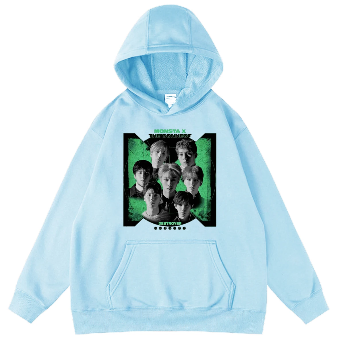 

MONSTA Hip Hop Boy Teens Oversized Sweatshirt Korean Style Hoodie Harajuku Loose Hoodies Streetwear Autumn 2021 Clothes Men