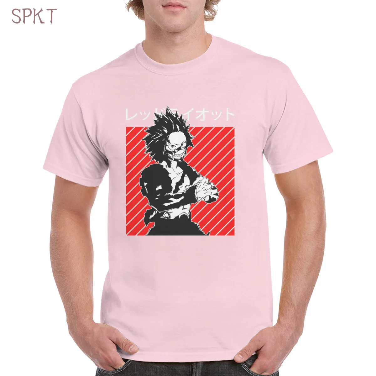 

Eijiro Kirishima Red stripes 100% Cotton Tshirt Top Harajuku Aesthetic Tshirt Oversized clothes Female/Man