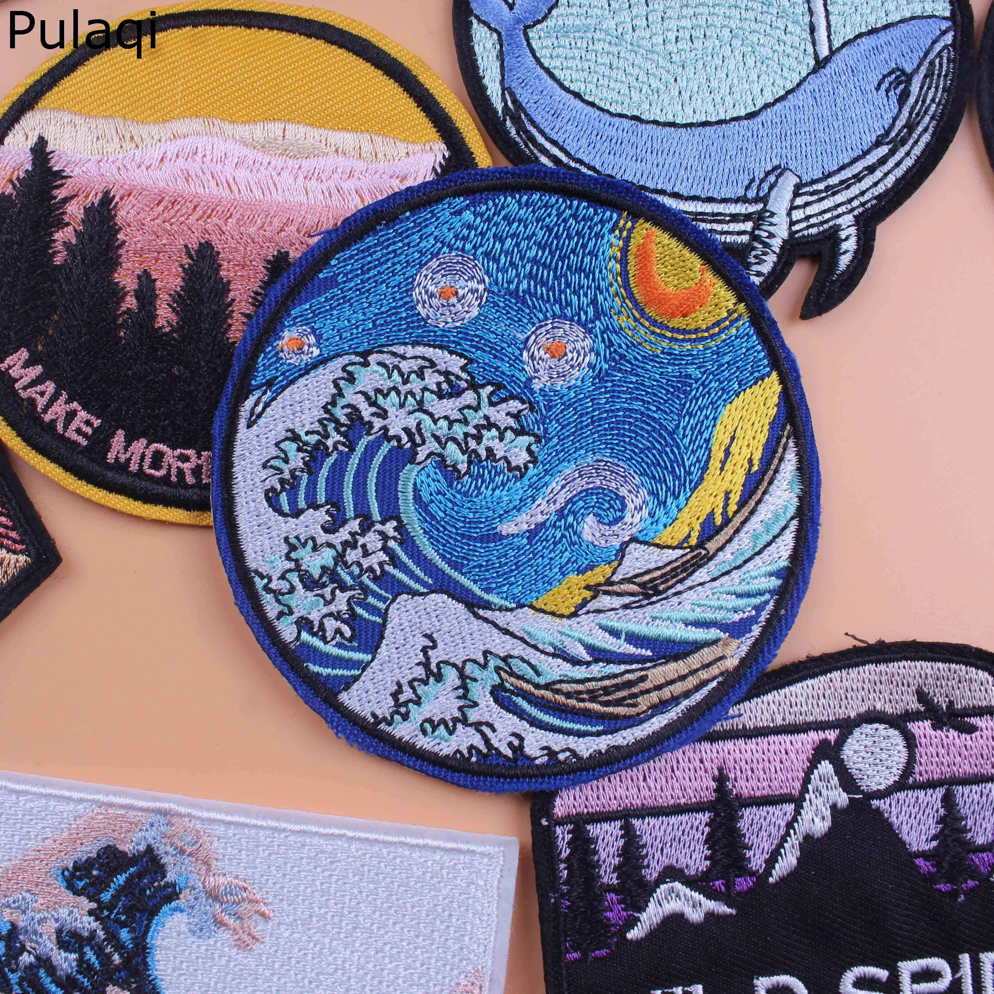 Нашивка Pulaqi с изображением Ван Гога неба нашивка вышивкой в виде дикой природы