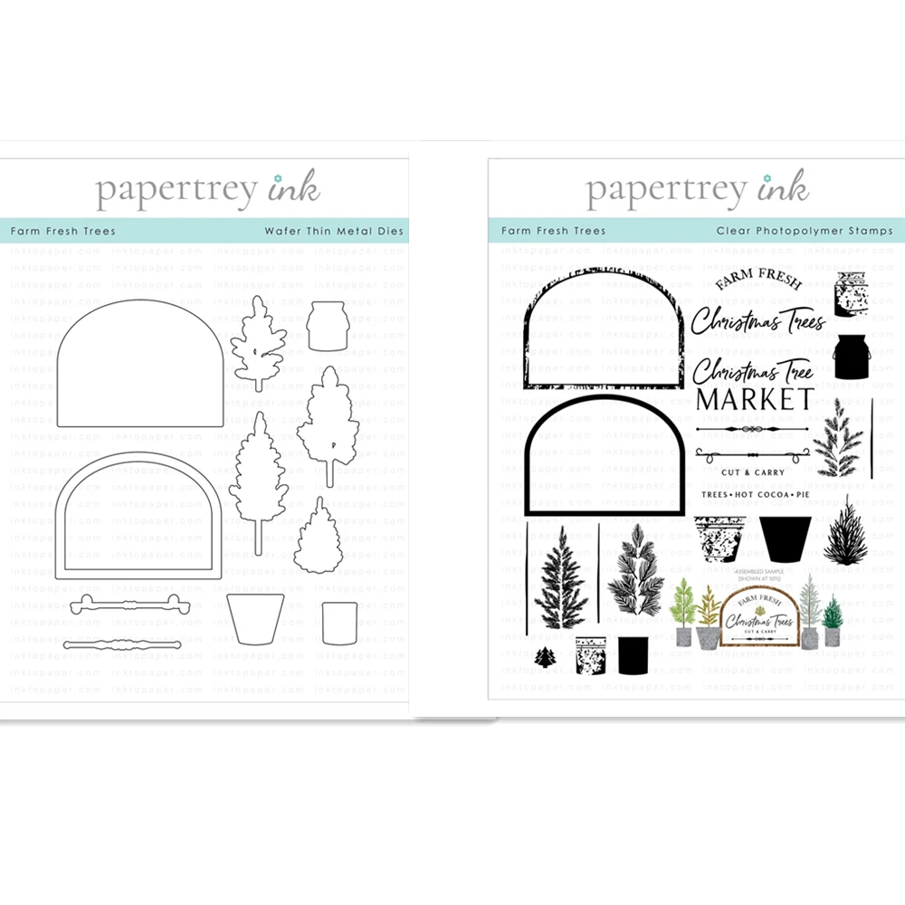 

New Farm Fresh Trees Dies and Stamps Scrapbook Diary Decoration Stencil Embossing Template Diy Greeting Card Handmade 2021