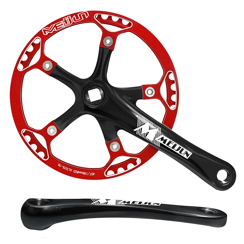 Велосипедный коленчатый комплект MEIJUN интегрированный вал с одной звездой 45T 47T 53T