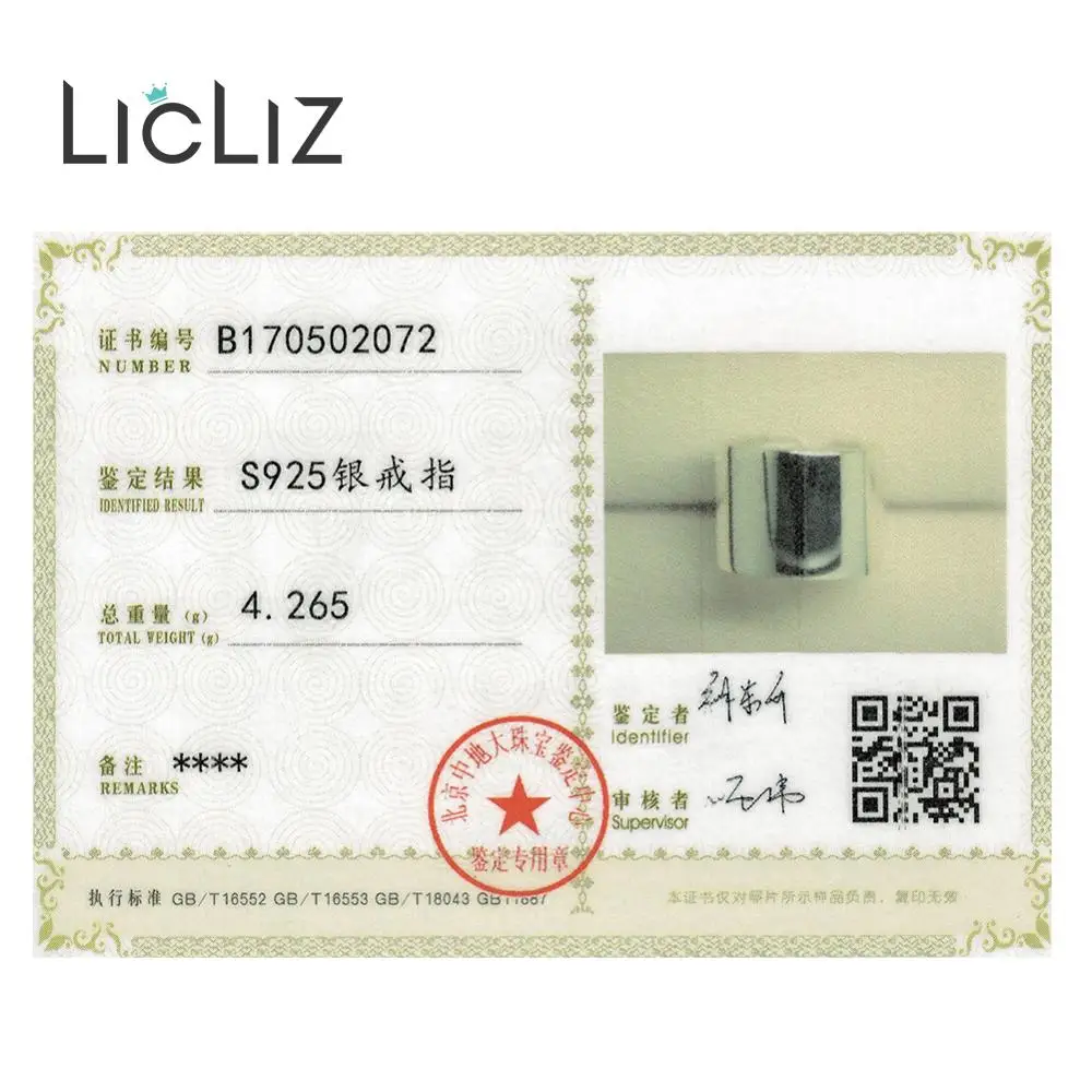 LicLiz, серебро 925 пробы, большое регулируемое Открытое кольцо для женщин и мужчин, простое белое золото, ювелирное изделие Joyas de Plata 925 Bijoux LR0329