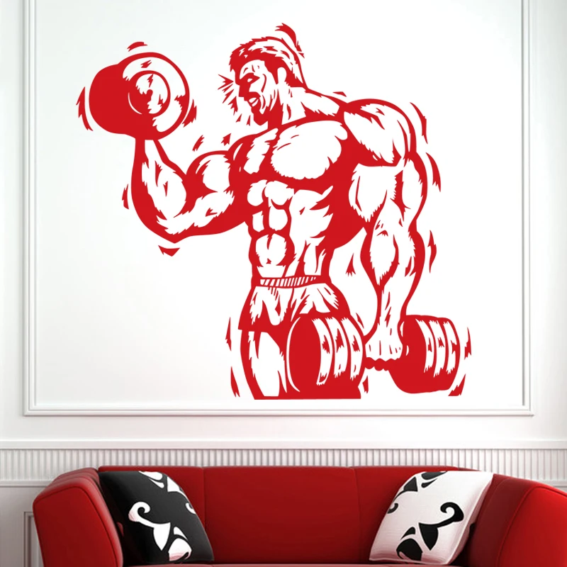 Фитнес наклейка для тренажерного зала гантели Стикеры бодибилдинга виниловые