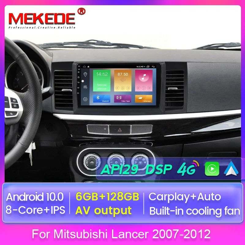 

Автомобильный радиоприемник RDS DSP IPS Android 10 мультимедийный плеер для Mitsubishi Lancer 2 2007-2012 Carplay 4G Lte навигация GPS Поддержка BT