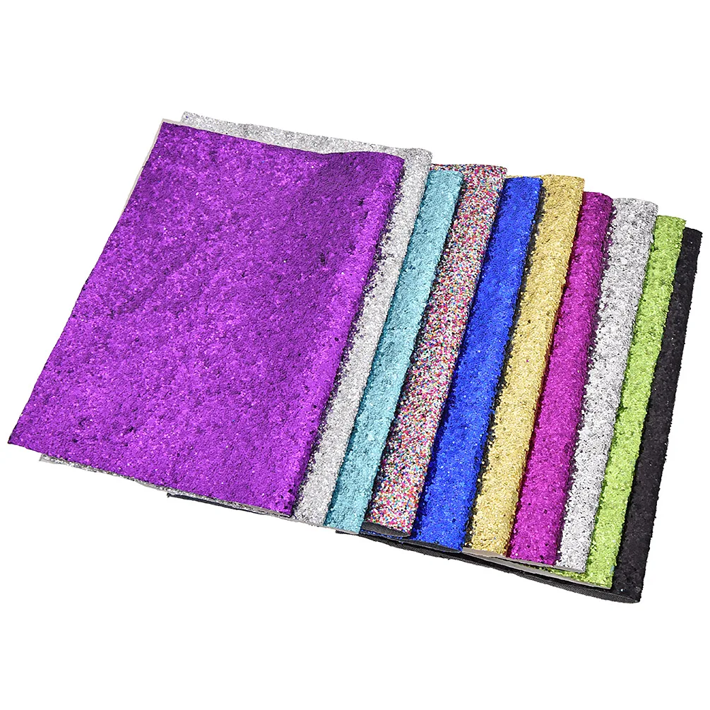 A4 блестящая кожаная ткань Красочные PU блестки Синтетическая кожа Сделай Сам