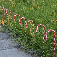10pcs christmas candy cane pathway lights new year holiday lights outdoor garden christmas decoration candy cane light gift