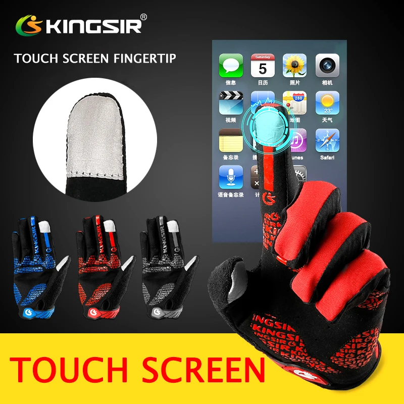Зимние флисовые велосипедные перчатки KINGSIR для мужчин и женщин теплые горного