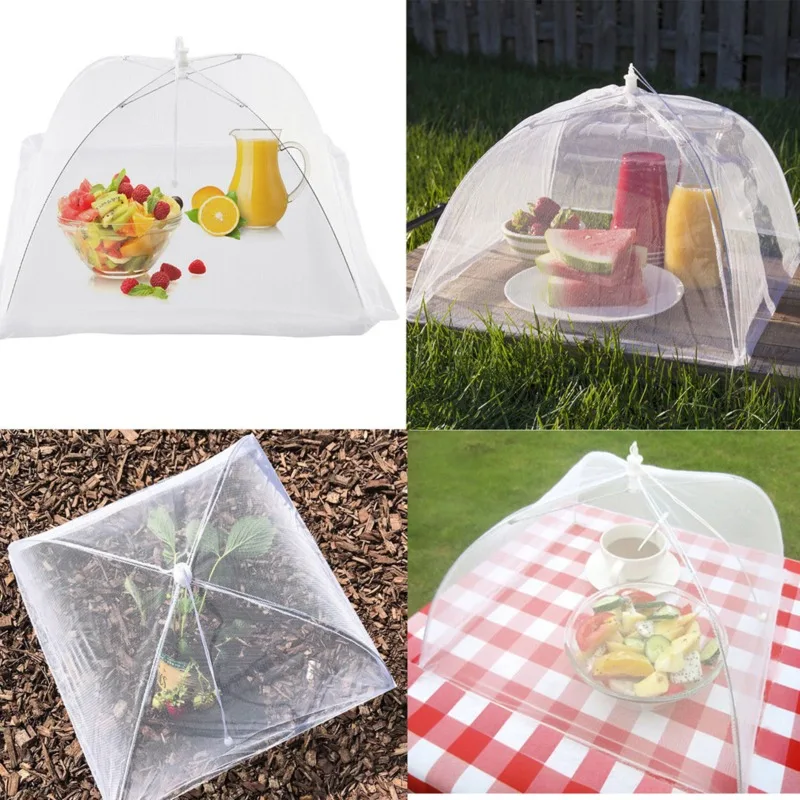 

New Mesh Food Cover Dish Umbrella Collapsible Protector Tent Keep Out Flies Bugs Kitchen Tool Detachable Dish Folding Cover