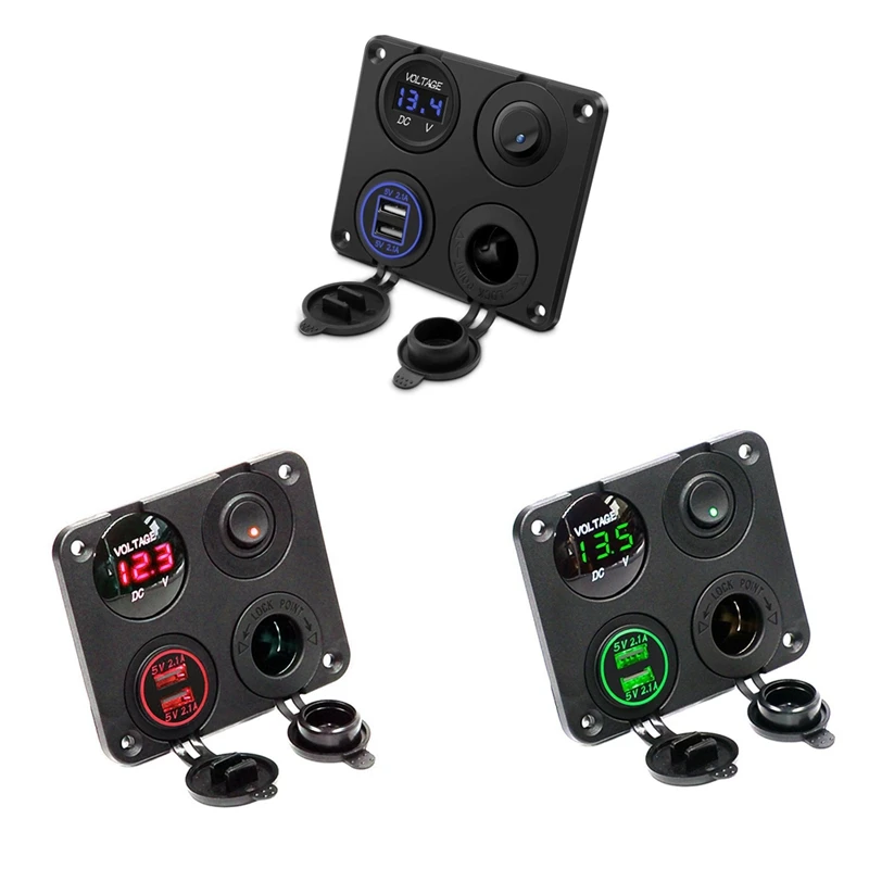 

Светодиодный вольтметр с двумя портами USB и автомобильным зарядным устройством для автомобиля/лодки СВЕТОДИОДНЫЙ Светодиодная панель пере...