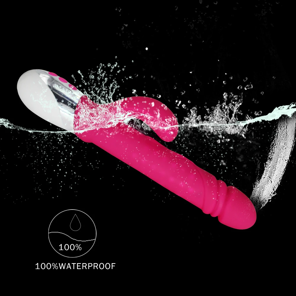 Женский Телескопический вибратор Мощный Кролик с 10 скоростями Двойной