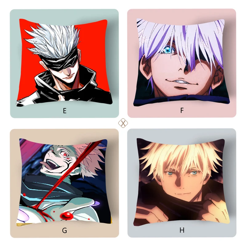 Hot Sale Jujutsu Kaisen Figures Printed Pillow Cover Home Sofa Cushion Case Throwing |